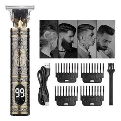 T9 Vintage Hair Clippers For Men, LED Electric Trimmer, Dragon Carved Beard Shaver & Hair Cutting Machine For Home style 4