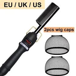 Electric Heating Curling Comb For Dry And Wet Hair With Straightening And Styling Function 3pcs Black eu