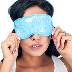 Premium Gel Beaded Eye Mask Soothing Hot & Cold Therapy Sleep Mask, Perfect Gift For Relaxation & Beauty Blue