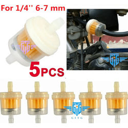 Universal Motor Inline Gas Oil Fuel Filter, 5 Pack For Small Engine Fuel Line Hose, Fits Mowers, Go Karts, Snowblowers Universal Motor Inline Gas Oil Fuel Filter, 5 Pack For Small Engine Fuel Line Hose, Fits Mowers, Go Karts, Snowblowers
