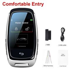 Modified Universal Remote Display Smart LCD Key, Comfortable Entry, Auto Lock, Keyless Entry silver