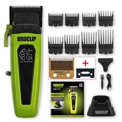 Professional Hair Clipper For Men, Quiet Motor, 5 Stage DLC Blade Trimmer With Base, Precision Barber Cutting Tool green blade Original