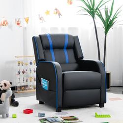 Soft Kids Recliner Chair With Storage Pockets & Foldable Footrest, Comfortable Seating Soft Kids Recliner Chair With Storage Pockets & Foldable Footrest, Comfortable Seating