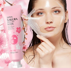 24K Gold Sakura Peeling Face Mask, Anti Wrinkle Whitening Blackhead Removal Facial, Tear Off Mask Skin Care sakura