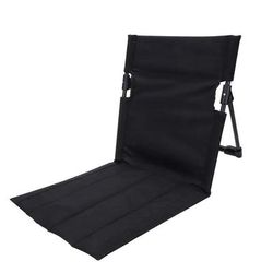 Foldable Camping Chair Outdoor Lazy Backrest Cushion Seat, Portable Beach Chair For Garden, Park, Picnic, Hiking black