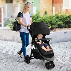 Baby Jogging Stroller With Adjustable Canopy Foldable Newborn Jogger Stroller For Smooth Rides Baby Jogging Stroller With Adjustable Canopy Foldable Newborn Jogger Stroller For Smooth Rides
