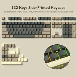 136 Key Polar Day PBT Double Shot Side Print Backlit Keycap Set For Mechanical Keyboards 132 Cherry Huizong