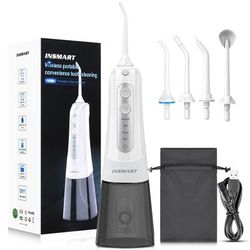 INSMART Dental Water Flosser Portable Teeth Cleaner Oral Irrigator With 300ML Tank And Whitening Jet Modes white Gray