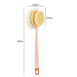 Long Handle Body Brush Loofah Back Scrubber With Soft Mesh Sponge Gentle Exfoliating Shower Brush For Relaxing Massage pink