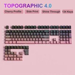 136 Key Polar Day PBT Double Shot Side Print Backlit Keycap Set For Mechanical Keyboards 134 Berry 4.0 Cherry