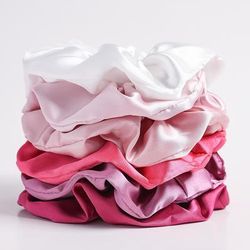 Soft Velvet Scrunchies For Women, Pure Color Satin Large Scrunchie Set, No Tangle Hair Accessories set 5