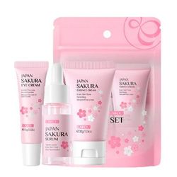 LAIKOU 24K Golden Vitamin C Sakura Skin Care Set, Face Cream, Serum, Eye Cream For Moisturizing & Anti Wrinkles sakura