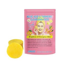 Turmeric Kojic Acid Cleansing Pads, Exfoliating Pads For Glowing Skin, Brightening Facial Sponges With Vitamin C 02
