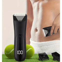 Men's Electric Body Hair Trimmer For Groin Beard Chest And Full Body Grooming black