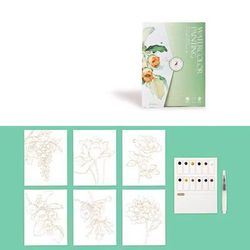 Creative Watercolor Painting Set With Paper Pen And Pigments green