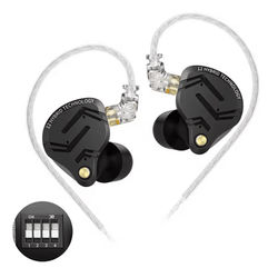 Lenovo KZ ZS12 Pro X Hybrid IEM Tunable 1DD 5BA Metal Earphones black Tuning No Mic