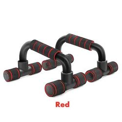 Heavy Duty U Shaped Push Up Rack Ergonomic Hand Grip For Chest & Body Building Workouts red