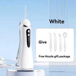 Rechargeable Oral Irrigator Water Flosser With 3 Cleaning Modes white
