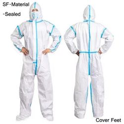 Disposable Protective Coverall Suit For Painting And Industrial Use sf Sealed 55g With Foot Cover m