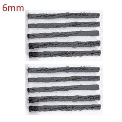 Tubeless Tire Repair Strips For Car Motorcycle Bike, Heavy Duty Rubber Plug Seal Tool Kit For Puncture Repair 10pcs Black 6mm