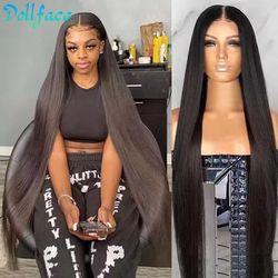 Brazilian Straight HD Lace Front Wig, Pre Plucked Human Hair Frontal Wigs For Women, Affordable High Quality Natural 13x4 Hd Lace Wig 40inches 200%