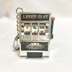 Fruit Machine Keychain, Fun Casino Style Key Ring Toy For Keys, Trendy Retro Game Pendant silver d Buckle