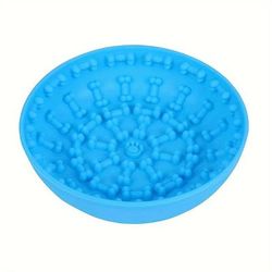 Dog Lick Mat With Suction Cups Soothing Anxiety Licking Pad For Dogs blue