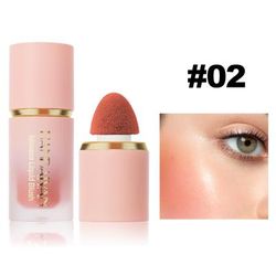 Easy To Apply Colour Matte Liquid Blush, Waterproof Long Lasting Formula, Blush Sponge Brush Head, Natural Cheek Tint 02