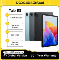 DOOGEE Tab E3 Tablet PC Gemini AI Android 15 11" FHD+ Display 8800mAh Battery 32GB(8+24) 256GB Helio G100 Dual Speakers Tablet