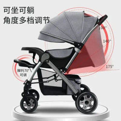 Baby Stroller Is Lightweight Can Sit Can Lie Down and Has A High View Children's Two-way One Button Folding Handcart