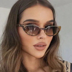 Occhiali da sole alla moda con montatura piccola cat eye, occhiali da sole non tradizionali con personalità da donna, occhiali Y2K da tiro da strada