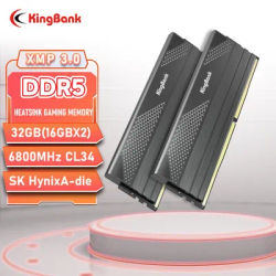 KingBank Hynix A Die DDR5 Memory 32GB(16GBx2) / 16GB 6800MHz Black High-Speed RAM for Gaming And Computing