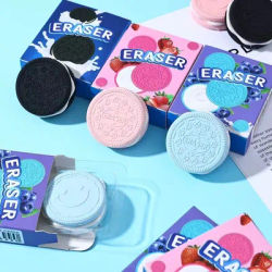 Aesthetic stationery back to school supplies Kawaii Stationery items cookie Erasers rubber school stationery accessories