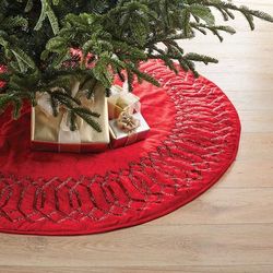 Ruby Noel Tree Skirt - Frontgate - Christmas Decorations
