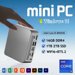 2025 New Windows 11 mini computer Intel Core i9 8950HK UHD Graphics MINI PC 16GB 1/2TB Desktop pc 1000Mbps WiFi6 Gaming BT5.2