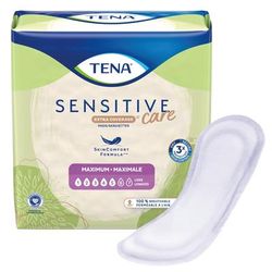 TENA Sensitive Care Maximum Extra Coverage Long Bladder Control Pad 15 Inch Length Heavy Absorbency Dry-Fast Core One Size Fits Most (1009254_CS)