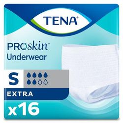 TENA ProSkin Extra Unisex Adult Absorbent Underwear Pull On with Tear Away Seams Small Disposable Moderate Absorbency (978862_CS)