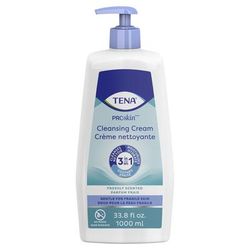TENA ProSkin Cleansing Cream Rinse-Free Body Wash Cream 33.8 oz. Pump Bottle Mild Scent (931630_EA)