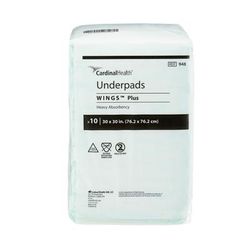 Wings Plus Disposable Underpad 30 X 30 Inch Fluff / Polymer Heavy Absorbency (454709_BG)