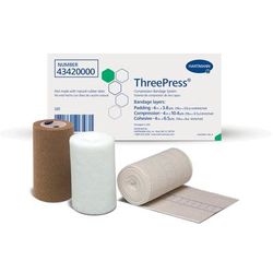 ThreePress 3 Layer Compression Bandage System Multiple Sizes Self-Adherent Closure Tan / White NonSterile 35 to 40 mmHg (683388_EA)