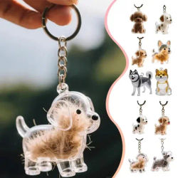 Transparent Dog Hair Collection Pendant Cute Pet Hair Storage Capsule Portable Keychain Souvenirs Creative Gift for Pet Lover