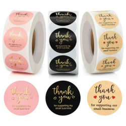 500pcs/roll Self-adhesive Label Paper Thank You Sticker Items Classification Name Stickers Envelope Sealer Personalized Labels