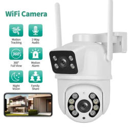 4K 8MP Outdoor PTZ Wifi Camera Dual Lens Dual Screens with AI Human Detection Wireless CCTV Security IP Camera Eoolii
