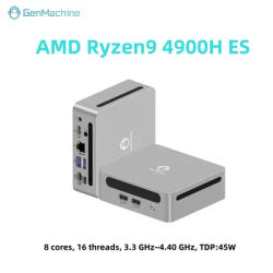 GenMachine AMD Ryzen 9 4900H ES Windows 11 8 Core 16 Thread 4.4GHz 54W MINI PC DDR4 WIFI6 RTL8852, BT5.2 Desktop Gaming Computer