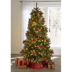 7.5' Pre-Lit Full Alberta Tree by BrylaneHome in Green