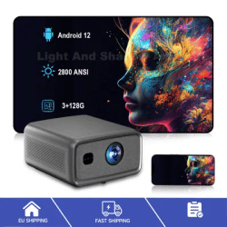 Everycom Cubelite MAX 4k Wifi Bluetooth Android 12 Projector 2800 ANSI Lumens 1080P Full Hd For Movies Smart Video Home Theater