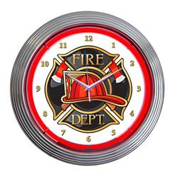 Neonetics 15-Inch Fire Department Neon Clock