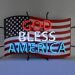 Neonetics God Bless America 30-Inch Neon Sign