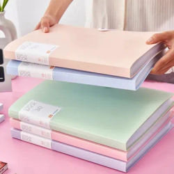30Pages File Bag A4 Transparent Binder File Folder Storage Student Test Paper Classification Organization Office Supplies