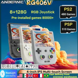 ANBERNIC RG406V Handheld Game Console 4" IPS Screen Android13 Unisoc T820 RGB Joystick RG 406V Video Game Consoles 512G PSP PS2